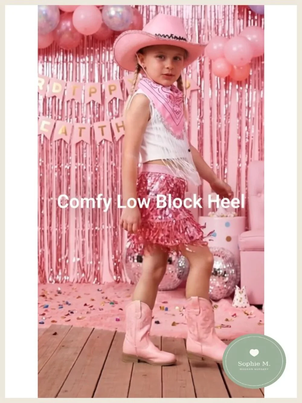 Toddler Cowboy Boots Glitter Western Pull-On Girls Boys